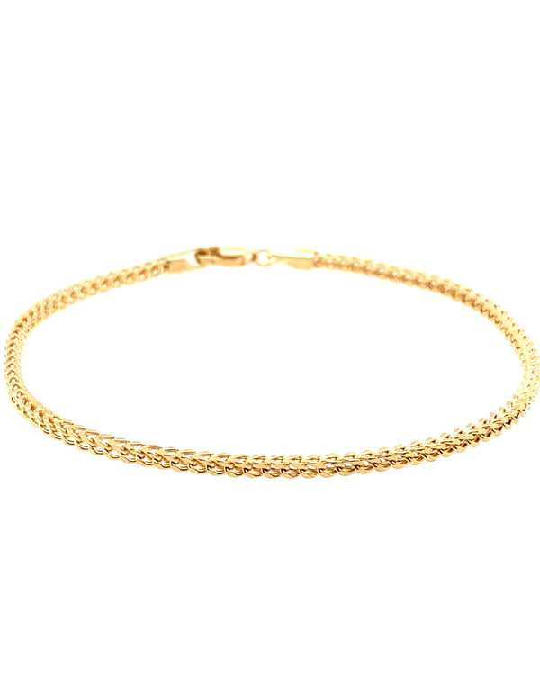 TJ FRANCO LINK BRACELET | 9CT YELLOW GOLD,  2MM WIDTH, 7.5" LENGTH