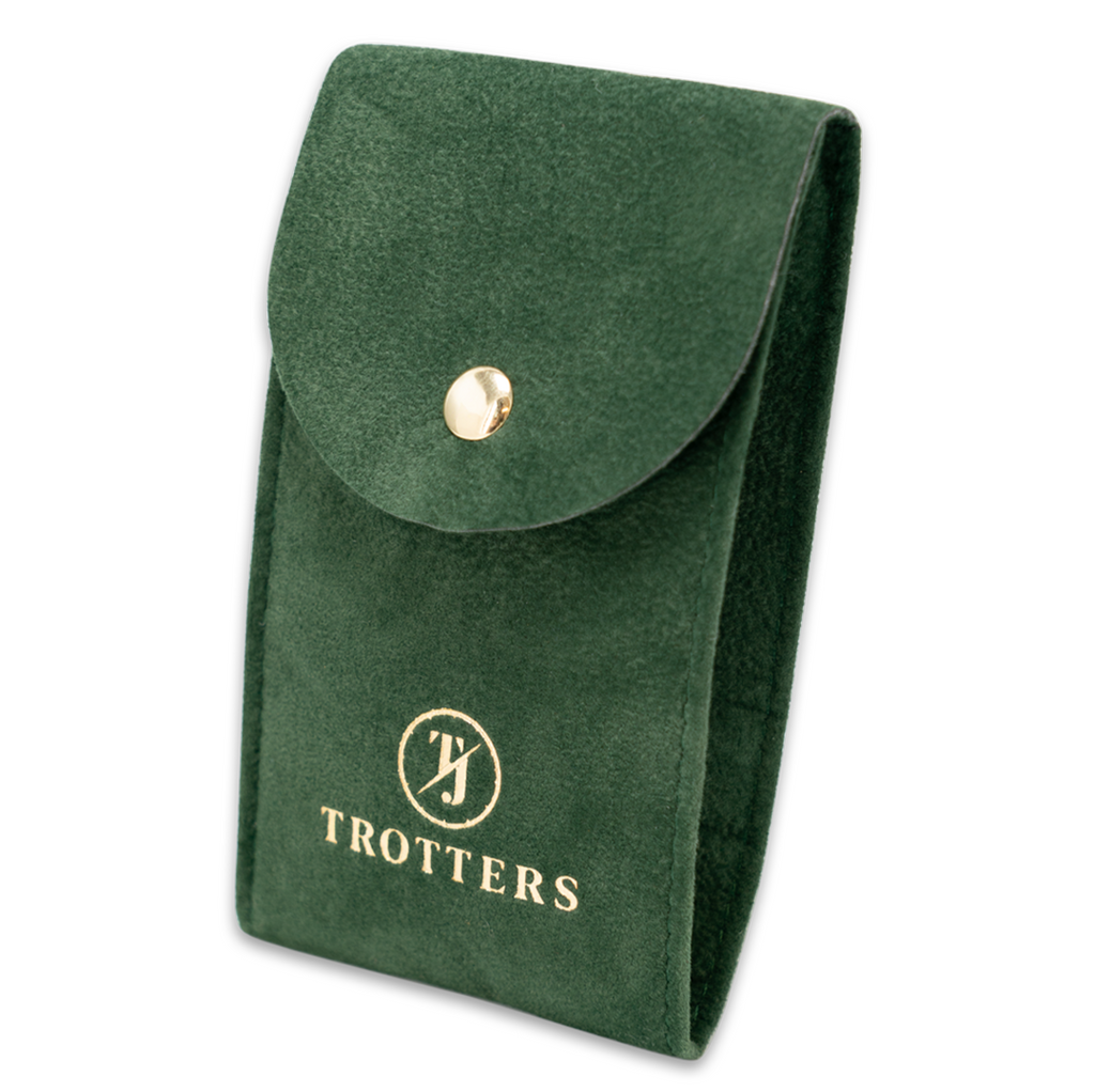 TJ Logo Single Travel Watch Pouch Green Gold Trotters Jewellers